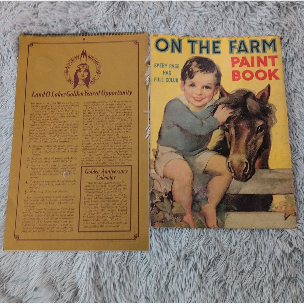 Vintage Land O' Lakes Advertising Calendar 1971 On The Farm Cover Home Decor